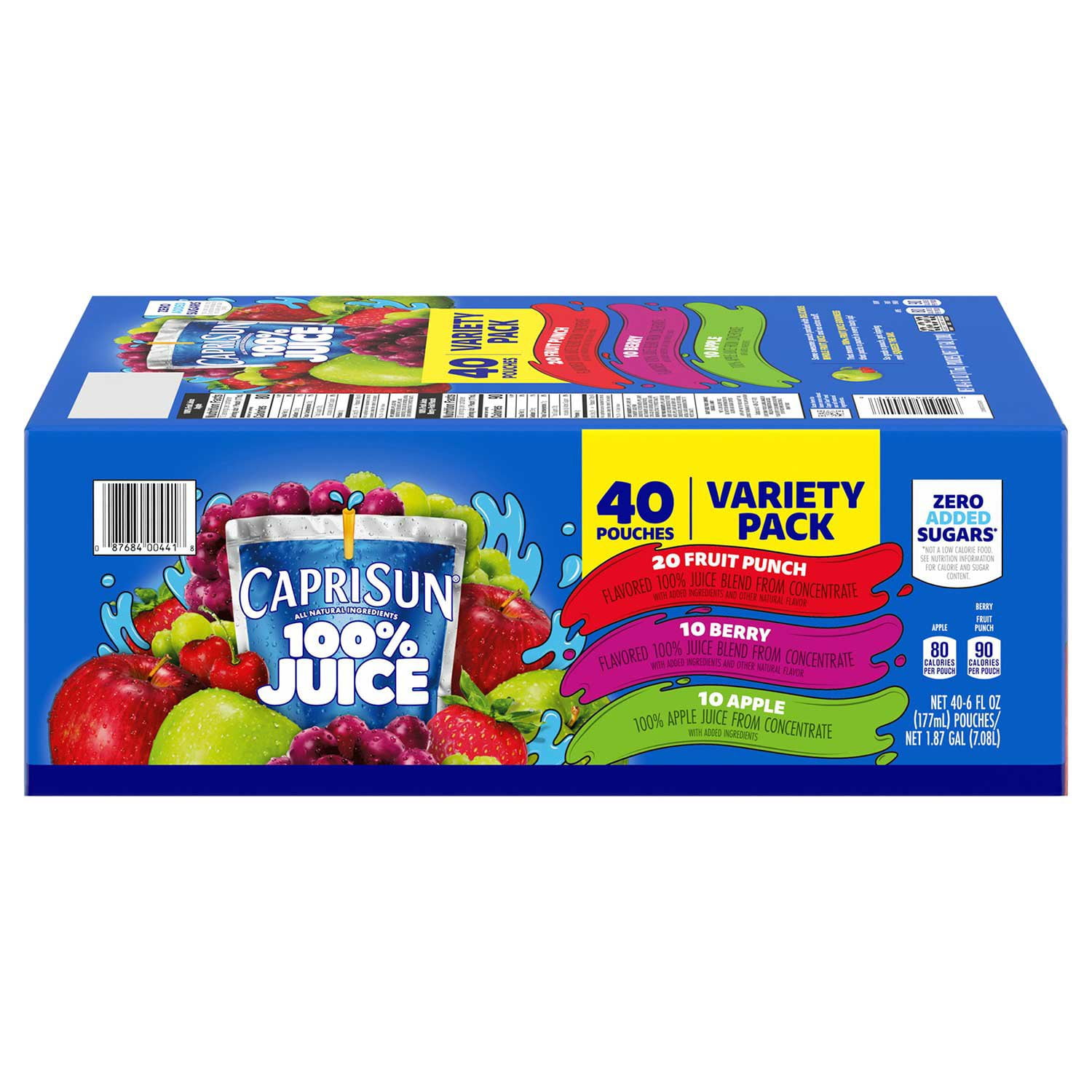 Capri Sun 100% Juice Variety Pack, 6 fl. oz. pouches, 40 pk