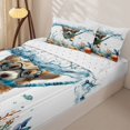 thumbnail image 3 of Homewish Kawaii Corgi Zipper Queen Comforter Set with Fitted Sheet and 2 Pillowcases,Coastal Theme Zipper Bedding Set,Cartoon Pet Dog Themed Decor,Reversible,4pcs, 3 of 8