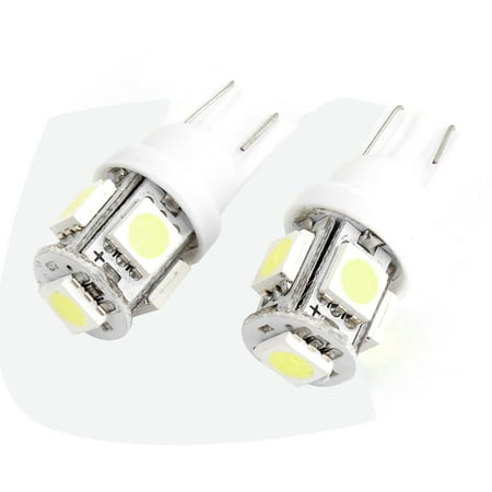 Unique Bargains 2 x  5 SMD For Side Tail Dashboard License Number Plate Lights HID White