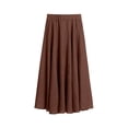 thumbnail image 7 of NAISIBABY Girls Maxi Skirt, Pleated Tiered High Waist Cotton Mesh Kids Flowy Swing Long Skirt Brown 12T, 7 of 7