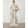 thumbnail image 5 of Conjunto de algodón y lino para mujer, Top holgado de manga farol, pantalones de pierna ancha, ropa de fiesta y vacaciones, novedad de verano, 5 of 5