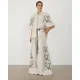 thumbnail image 5 of Conjunto de algodón y lino para mujer, Top holgado de manga farol, pantalones de pierna ancha, ropa de fiesta y vacaciones, novedad de verano, 5 of 5