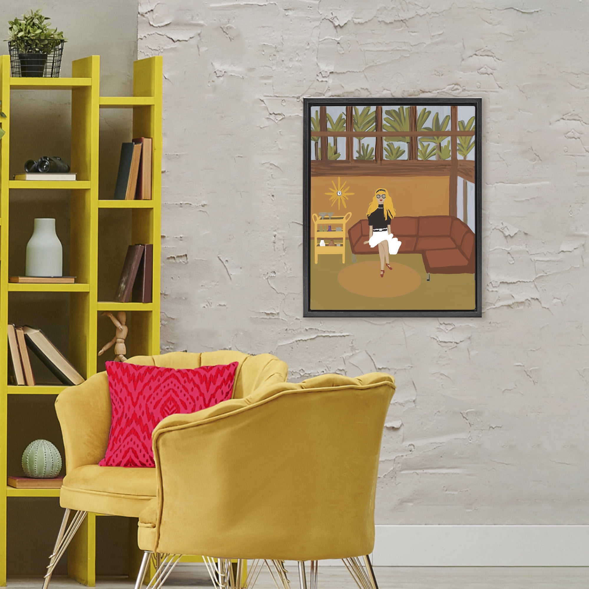 Stupell Industries Living The Girl Life Black Framed Floater Canvas Wall Art, design by Kristal Clifford