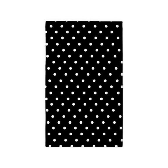 CafePress - Black And White Polka Dot 3'X5' Area Rug - 3'x5' Decorative Area Rug, Fabric Throw Rug