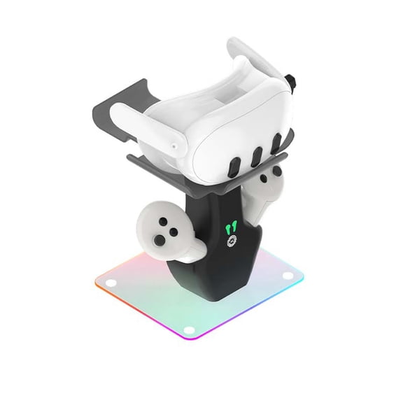 IPLAY Magnetic Charging Dock for Meta Quest 3/3S - VR Headset & Controller Charging Station with RGB Lights, 2x2100mAh Rechargeable Batteries, USB-C Fast Charging Stand