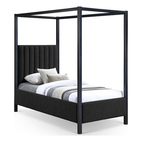 Meridian Furniture Kelly Green Boucle Fabric Twin Bed