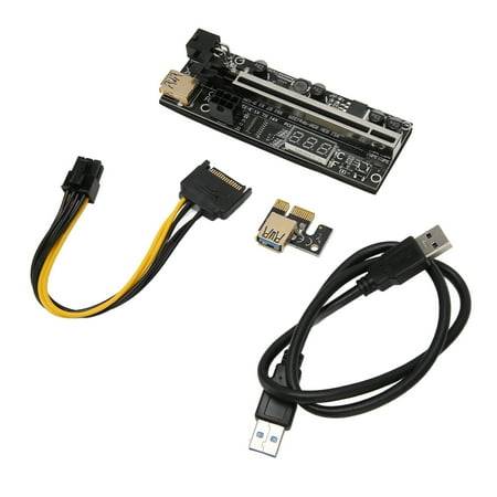 PCIe Riser Adapter Card, 24in USB 3.0 Cable Overcurrent Protection ...