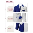 thumbnail image 5 of Beauty-Emily Men's Color Block Double-Breasted Suit Set – Slim Fit Two-Piece Blazer & Pants, Stylish Contrast Formal Suit for Business, Wedding & Party, 5 of 8