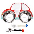 thumbnail image 2 of YAOMOBB Baby Bowl Stainless Steel Kids Tableware Set with Compartment Design for Infant Food Supplement Rust free Bowl Fork and Spoon Set for Home Use, 2 of 6