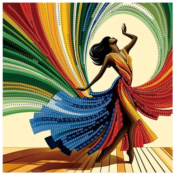 5D DIY Diamond Painting Kit Elegant Dancer Special Shape Creative Diamond Craft Suitable for Home and Office Decor, Festive Gifts