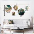 thumbnail image 4 of Designart "Marbled Euphoria Gold and Green V" Abstract Marble Metal Wall Art Set of 5 Piece, 4 of 5