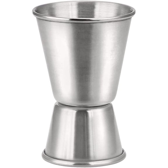 Cocktail Jigger For Bartending Double Measuring Jiggers Bar Stainless Steel Shot Liquor Measurements 1/2 oz & 1 oz Pourers Measure Cup Silver