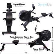 SereneLife SLRWMC60 Magnetic Rowing Machine, Black
