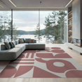 thumbnail image 2 of ODIKA 8'x10' White Mid Century Modern Abstract Washable Area Rug Geometric Loops and Shapes in Retro Style for King Size Bedroom Under Bed, Master Suite, Non-Shedding, Easy Care, 2 of 7