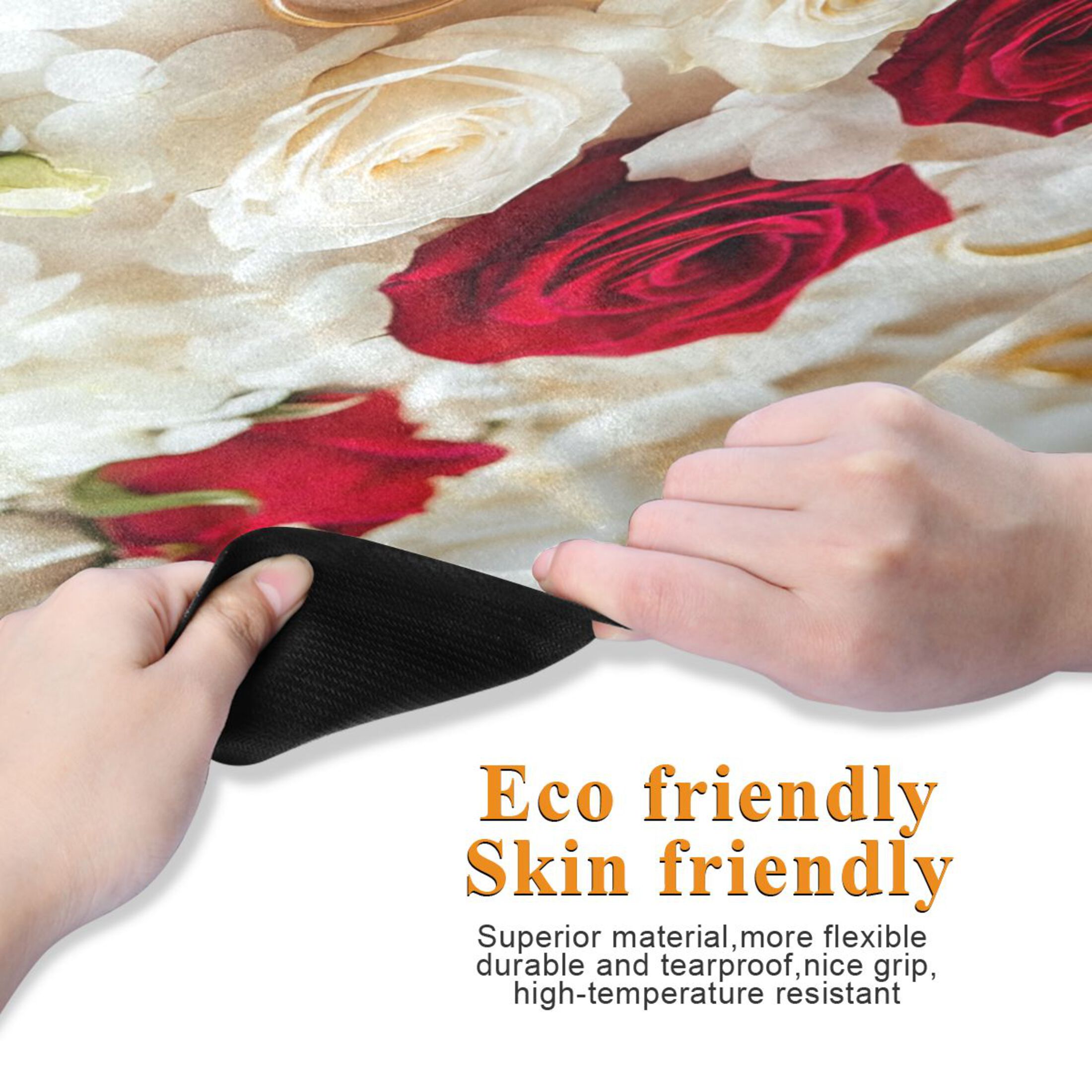 BZSMCE Yoga Mat Women Roses and Gold Rings Fitness Mat