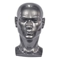 thumbnail image 4 of Cabeza de maniquí masculino, cabeza de peluca calva, modelo de exhibición de peluca, exhibición de sombrero, versátil, cabeza de modelo de joyería , Gris Argenta, 4 of 8