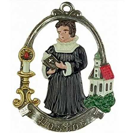 Pastor Religious German Pewter Christmas Ornament Preacher Priest Decoration