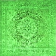 thumbnail image 1 of Ahgly Company Indoor Square Medallion Green Traditional Area Rugs, 7' Square, 1 of 1