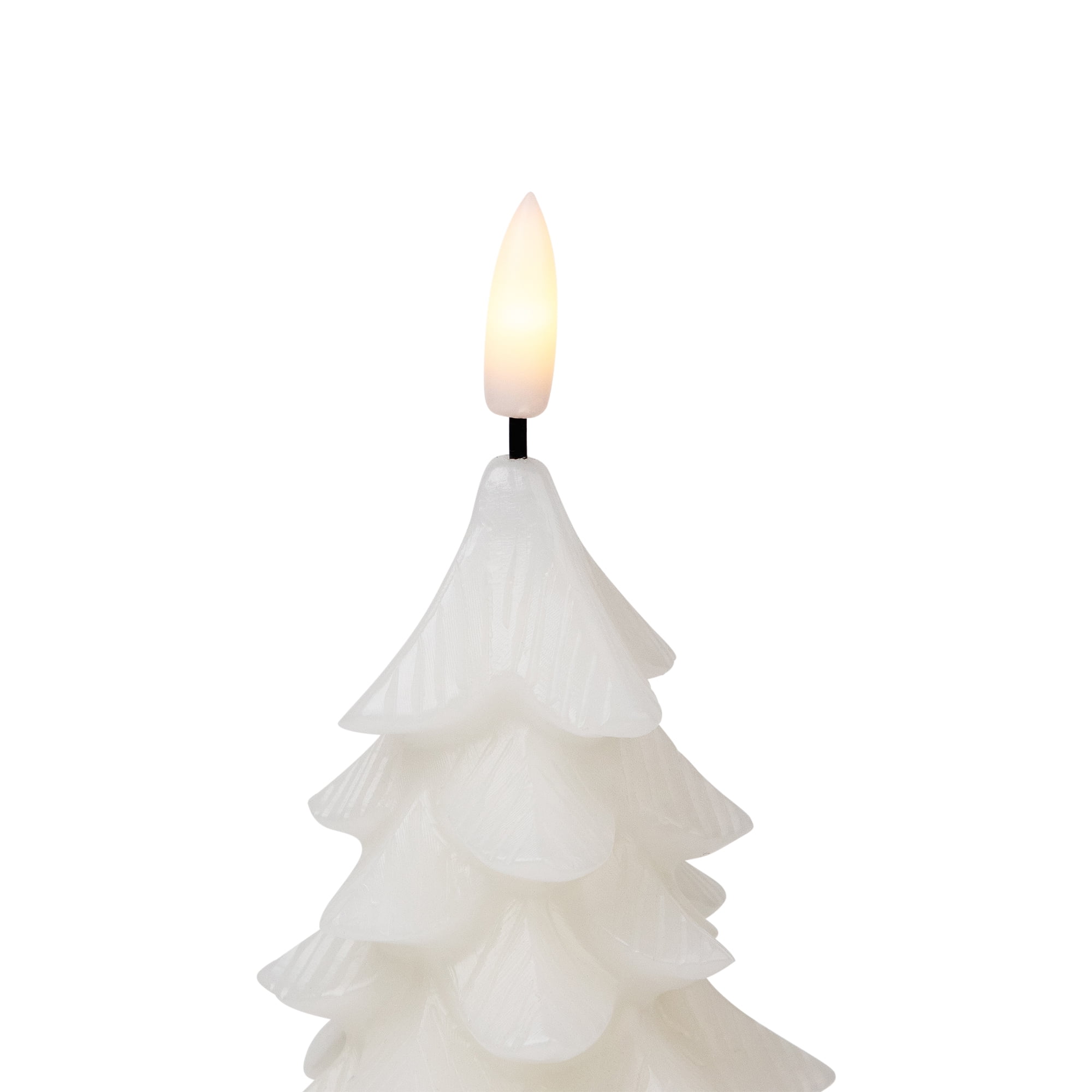 Northlight Flickering Flameless LED Christmas Tree Wax Candles - 7.25" - White - Set of 3