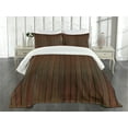 thumbnail image 3 of Ambesonne Chocolate Quilted Bedspread Set 3 Pcs, Wooden Floor Design, King Size, Brown, 3 of 5
