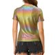 thumbnail image 3 of INSPIRAR CHIC Blusas de fiesta brillantes de manga corta texturizadas metálicas para mujeres M Arcoíris, 3 of 7