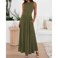 thumbnail image 2 of Vestido casual BTFBM Summer Maxi para mujer sin mangas con fruncidos, 2 of 9