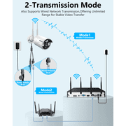 OOSSXX Dual Antennas Wireless Security Camera System, 8 Wireless Cameras for Outdoors with 3TB Hard Drive with AI Human Detected