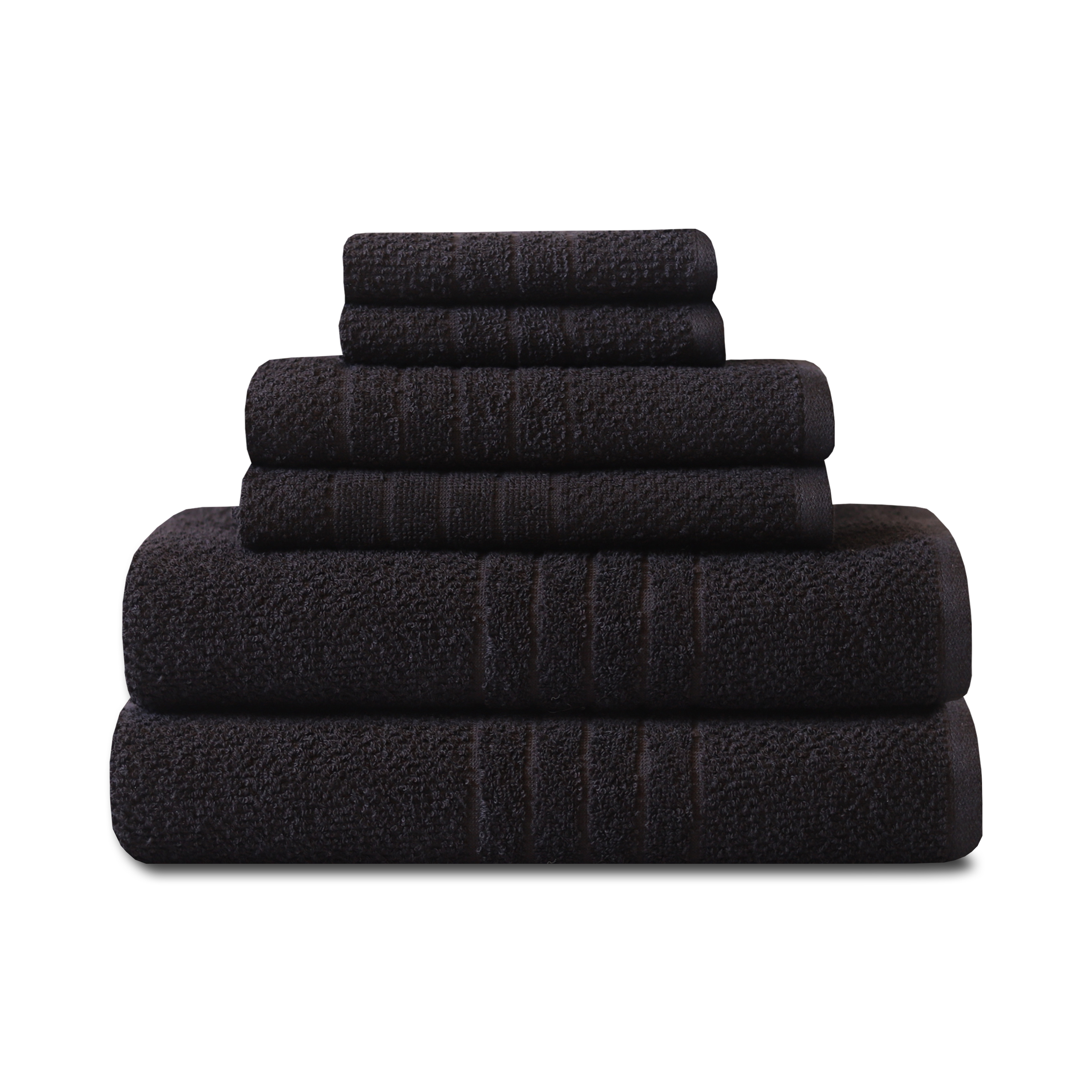 Mainstays Basics 6-Piece Towel Set, Black