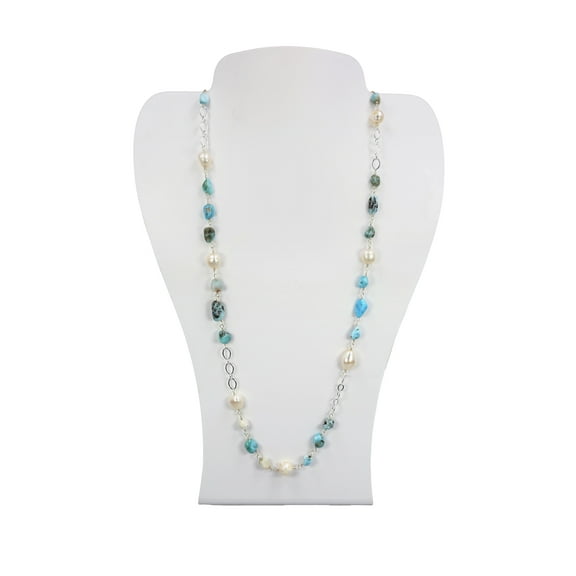 Larimar and Freshwater Pearls Necklace