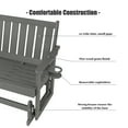 thumbnail image 6 of Poly Lumber Patio Glider, HIPS Material Weather-Resistant Swing Bench for Outdoor Porch Garden (Gray, 2-Seater), 6 of 8