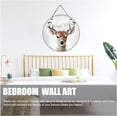 thumbnail image 5 of Woodland Animal Art Print, Safari Reindeer Decor, Round Wooden Sign For Home Office Man Cave Garden Farmhouse Wall Decoration, Kids Bedroom Nursery Decor 12x12 inches, 5 of 7