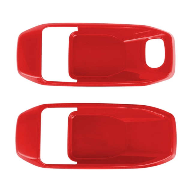 Cubierta de Tazón de Mango de Puerta Interior para Jeep Wrangler Gladiator JT 2DR 2018-2024 Marco de Decoración de Mango Interior Rojo ABS 2 Pcs