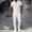White, variant on Men's Casual 2 Piece Set Short Sleeved Polo & Trousers Set Waffle Knited Shirt Stylish Outfits with Pockets White
