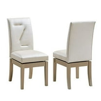 Kings Brand Furniture - Hillsdale Upholstered Swivel Dining Chairs, White/Gold, Set of 2