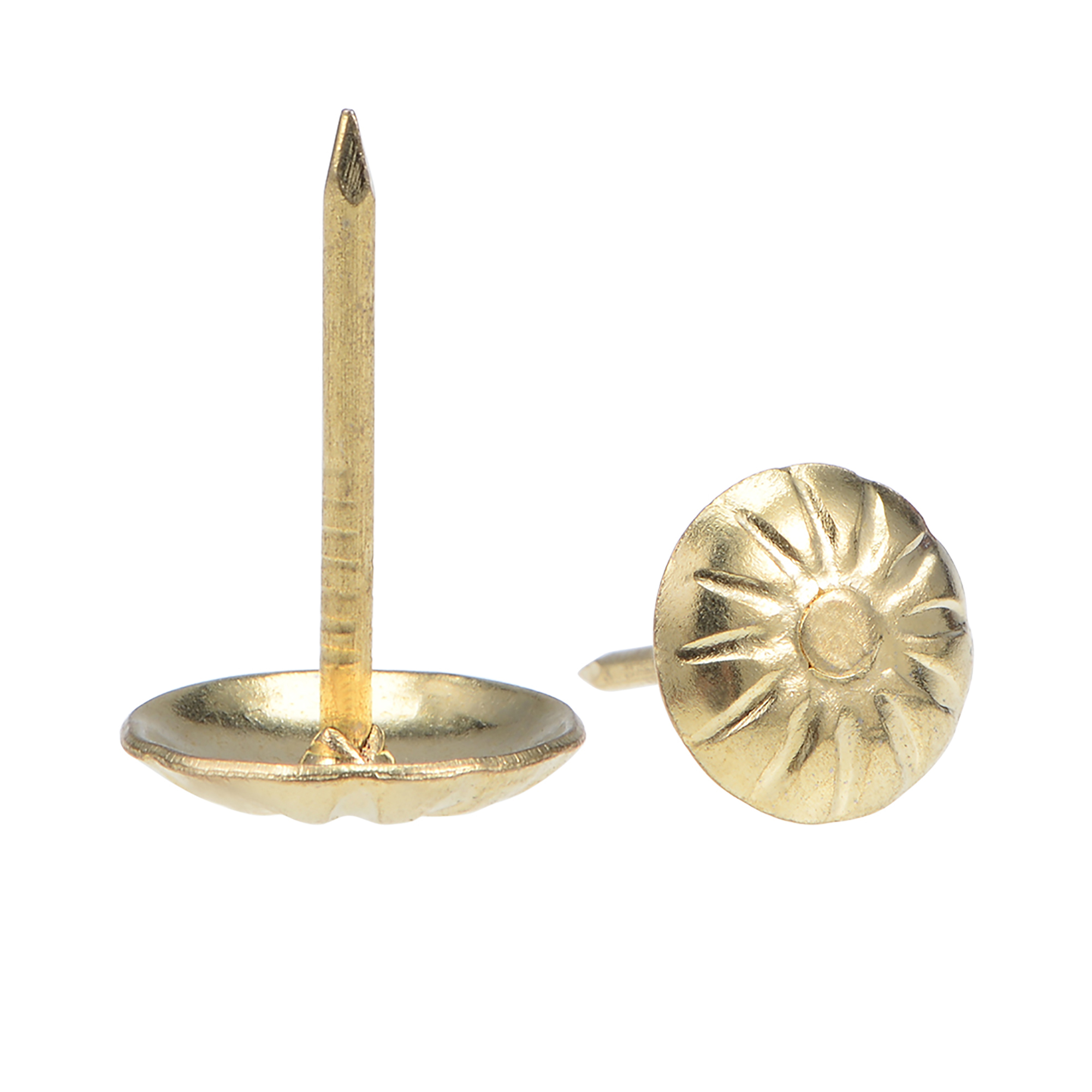 Upholstery Nails Tacks 11mm Head Dia Antique Round Thumb Push Pins Gold