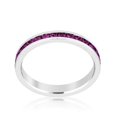 thumbnail image 2 of Precious Stars R01147R-V20-05 Precious Stars Rhodium Round-Cut Purple Swarovski Crystals Stackable Ring, 2 of 4