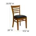 thumbnail image 5 of BizChair Ladder Back Cherry Wood Restaurant Chair - Black Vinyl Seat, 5 of 11