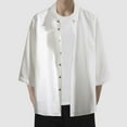 thumbnail image 2 of Siilsaa Men Shirts Short Sleeve Men's Shirts Short Sleeve Button Down Casual Beach Tropical Shirts Holiday(White,M), 2 of 7