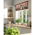 thumbnail image 4 of Red Black Plaid Christmas Kitchen Valances for Windows Snowflake Snowman Valance Curtains&nbsp; for Kitchen /Living Room/Bedroom/ Bathroom Decor, 54"x18 " ,Rod Pocket 1 Panel, Vintage Wood Texture, 4 of 7