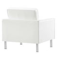 thumbnail image 4 of Modway Loft Tufted Vegan Leather Upholstered Living Room Armchairs in Silver White - Set of 2, 4 of 10
