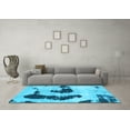 thumbnail image 3 of Ahgly Company Indoor Round Oriental Light Blue Modern Area Rugs, 6' Round, 3 of 4