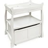 Badger Basket White Changing Table With Lower Cart