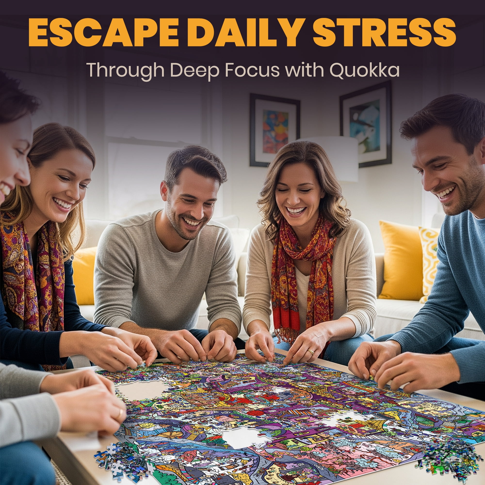 QUOKKA 1000 Piece Puzzle for Adults - Adult Puzzles with 223 Hidden Secrets and Engaging Audio Story