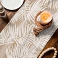 thumbnail image 3 of Beige Palm Leaves Table Runner 90 Inches, Summer Tropical Botanical Coastal Bed Runner Dresser Scarves Tabletop for Indoor Outdoor Parties/Ceremony/Banquet, 13" x 90", 3 of 9