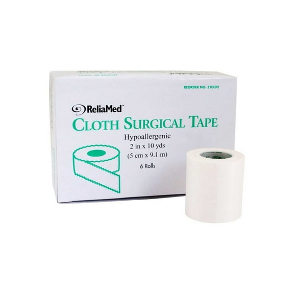 ReliaMed 2" x 10 yds. Tape, Silk Cloth, Roll, Box of 6