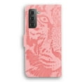 thumbnail image 4 of SaniMore Case for Samsung Galaxy S22 Plus Tiger Embossing Flip Wallet, [RFID Blocking] PU Leather Magnetic Clasp Cover with Card Holder & Kickstand Full Body Protective Shell, Pink, 4 of 9