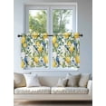 thumbnail image 4 of Botanical Lemon Tier Curtains 36 Inch Length,Sheer Curtains for Bedroom Living Room Window Watercolor Blue Birds Green Leaves Rod Pocket Drapes Kitchen Curtains Small Half Window 27.5"x36" 2 Panels, 4 of 6