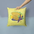 thumbnail image 2 of Yellow Fish on Yellow Fabric Decorative Pillow, 2 of 4