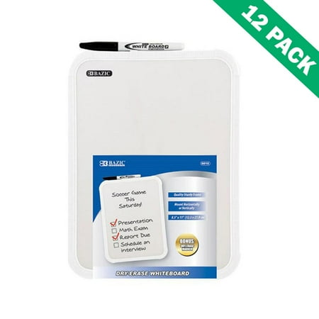 Student Dry Erase Boards - Dry Erase Board Stand, Students Wall Mounted 8.5x11 White Erase Board Set Of 12