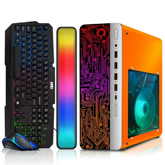 Restored HP Desktop Computer PC Phoenix AMD A10-9700, 16GB RAM, 512GB SSD, RGB KBM with AI Copilot, WiFi, RGB Soundbar, Windows 11 (Refurbished)